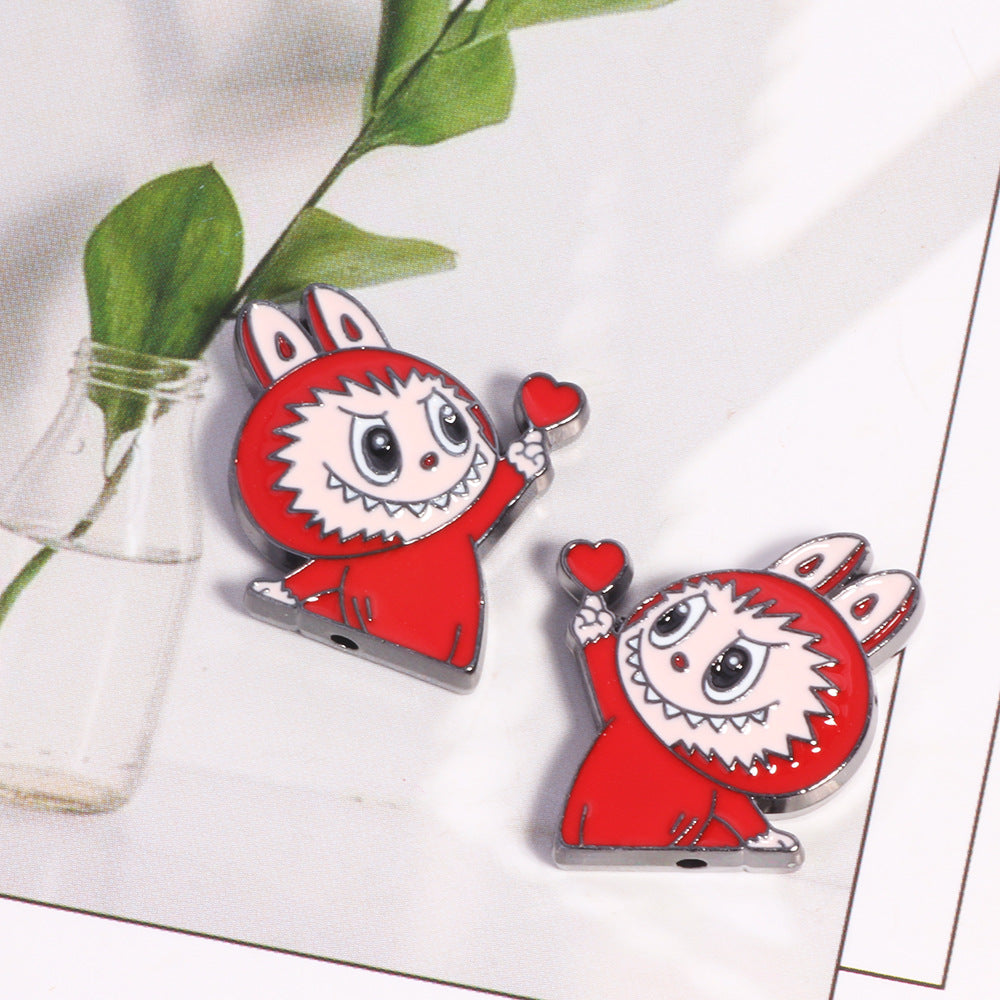 Wholesale Alloy 10pcs Cute Cartoon Beads DIY Bead Accessories