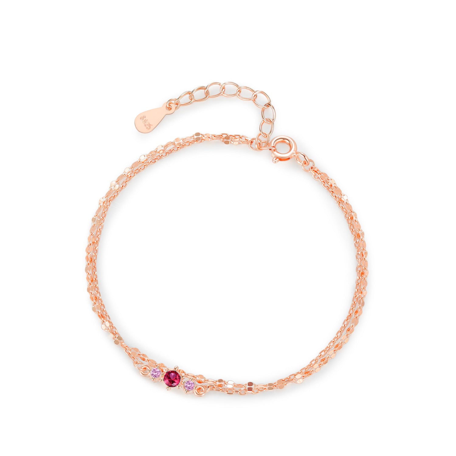 Wholesale S925 Sterling Silver Color Zircon Three-color Bracelet