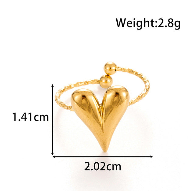 Wholesale titanium steel love butterfly  retro open ring