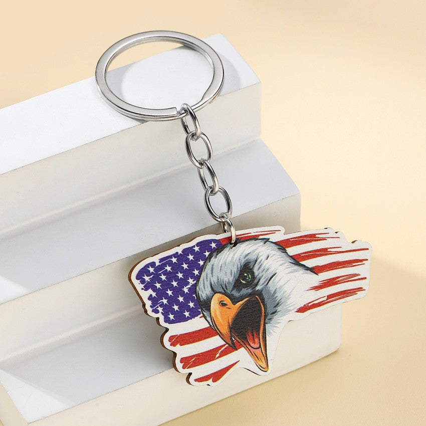 Wholesale  Independence Day American Flag Butterfly Eagle Key Pendant Car Keychain