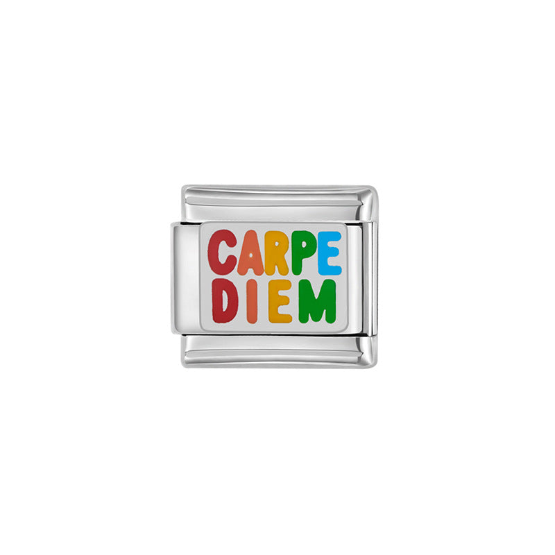 Bracelet de charme italien en gros 9 mm DIY Splicing Mots anglais Bracelet composable en acier inoxydable