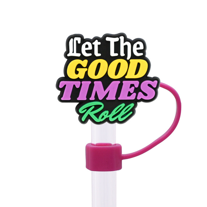 Wholesale Random 100pcs Carnival Series Straw Cover 10MM Straw Tube Cap