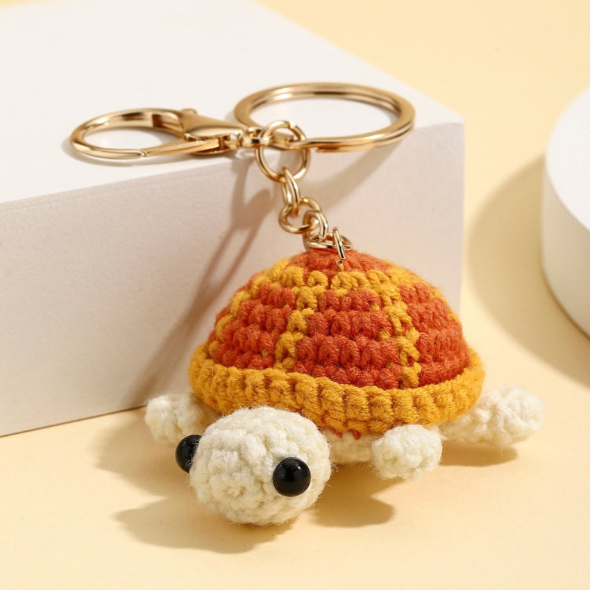 Wholesale Crochet Cute Pink Turtle Keychain Decorative Car Key Accessory Birthday Gift