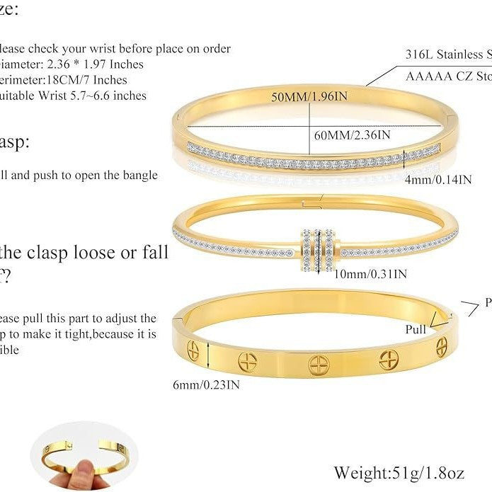 Wholesale Ins Style Cross Nail Micro-Set Zircon Bracelet Stainless Steel Electroplated Fashion Accessory