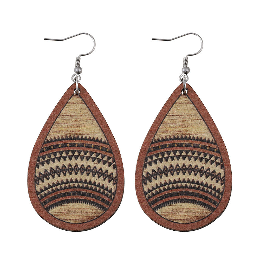 Wholesale personalized Aztec earrings Mother's Day gift Western Denim goat earrings