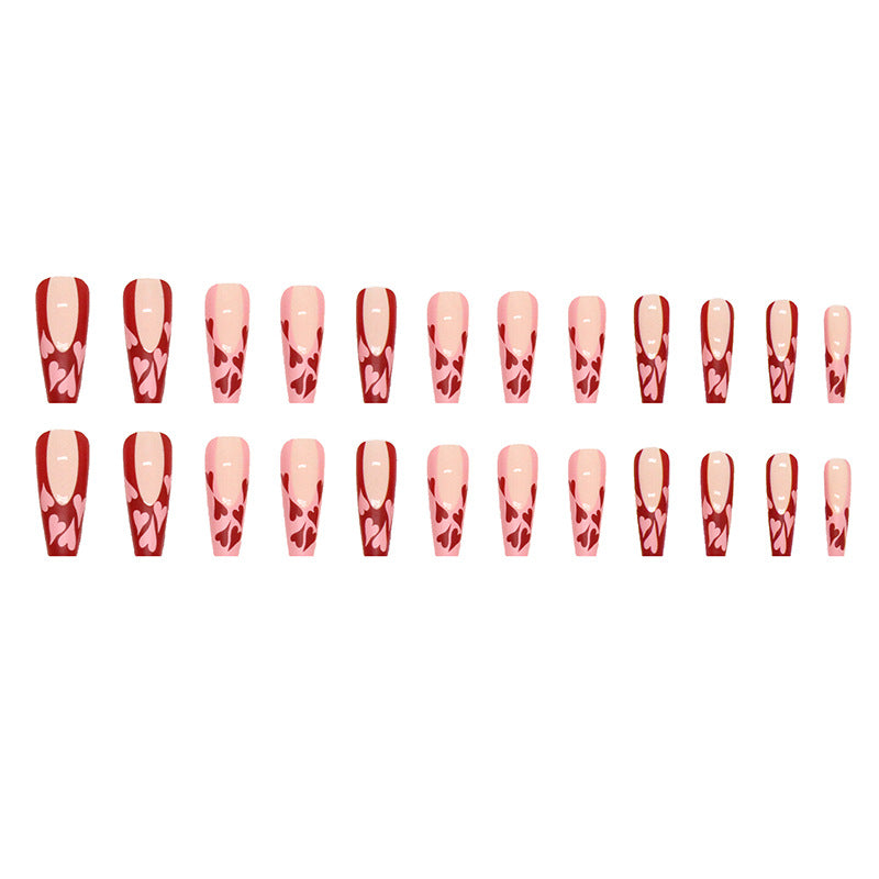 Wholesale 24 Pieces/box Valentine's Day Red Love Nails Kits Nail Stickers ACC-NS-QiHeng010