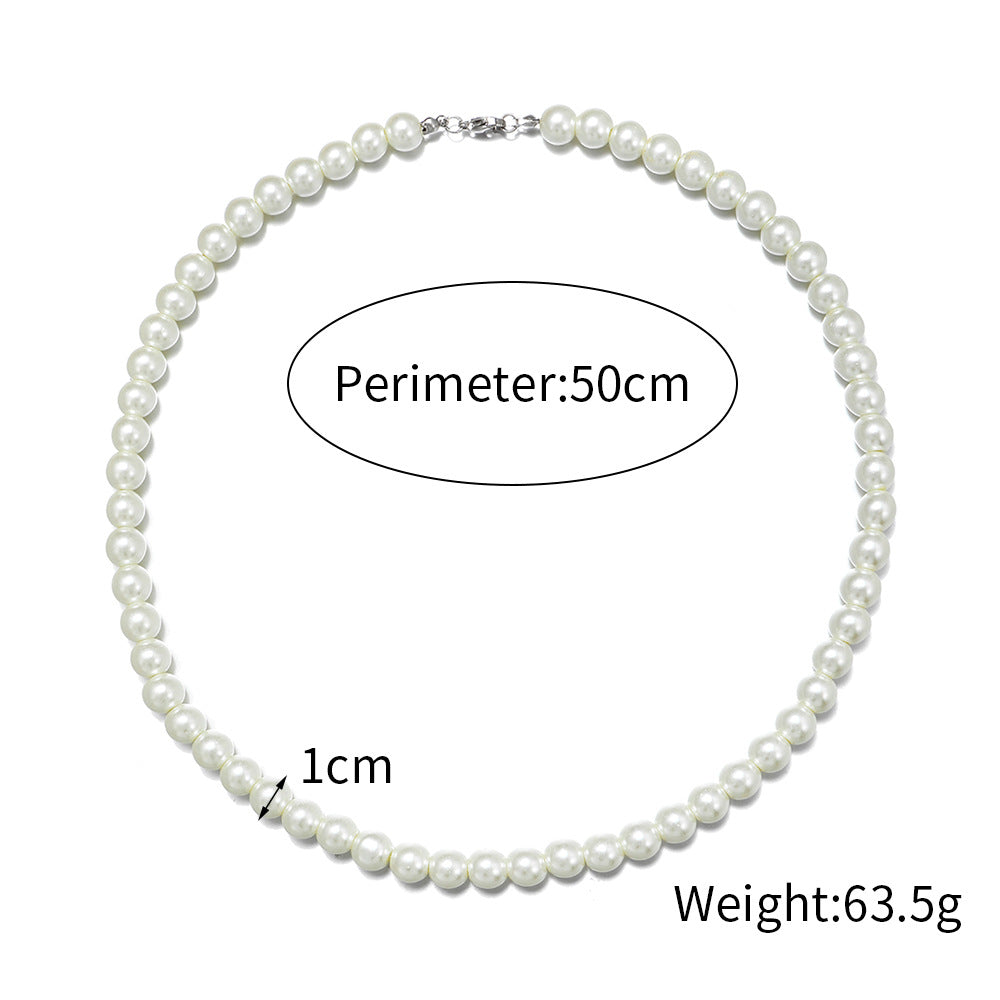 Wholesale Single Layer Men's Pearl Necklace