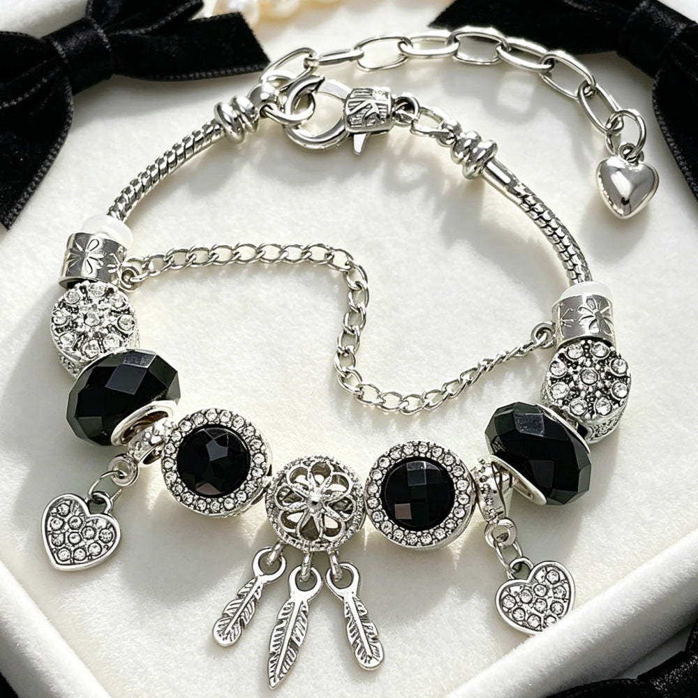 Wholesale Stainless Steel Sparkling Dreamcatcher Bead Bracelet Geometric Starry Design Women' s Fashion Accessory