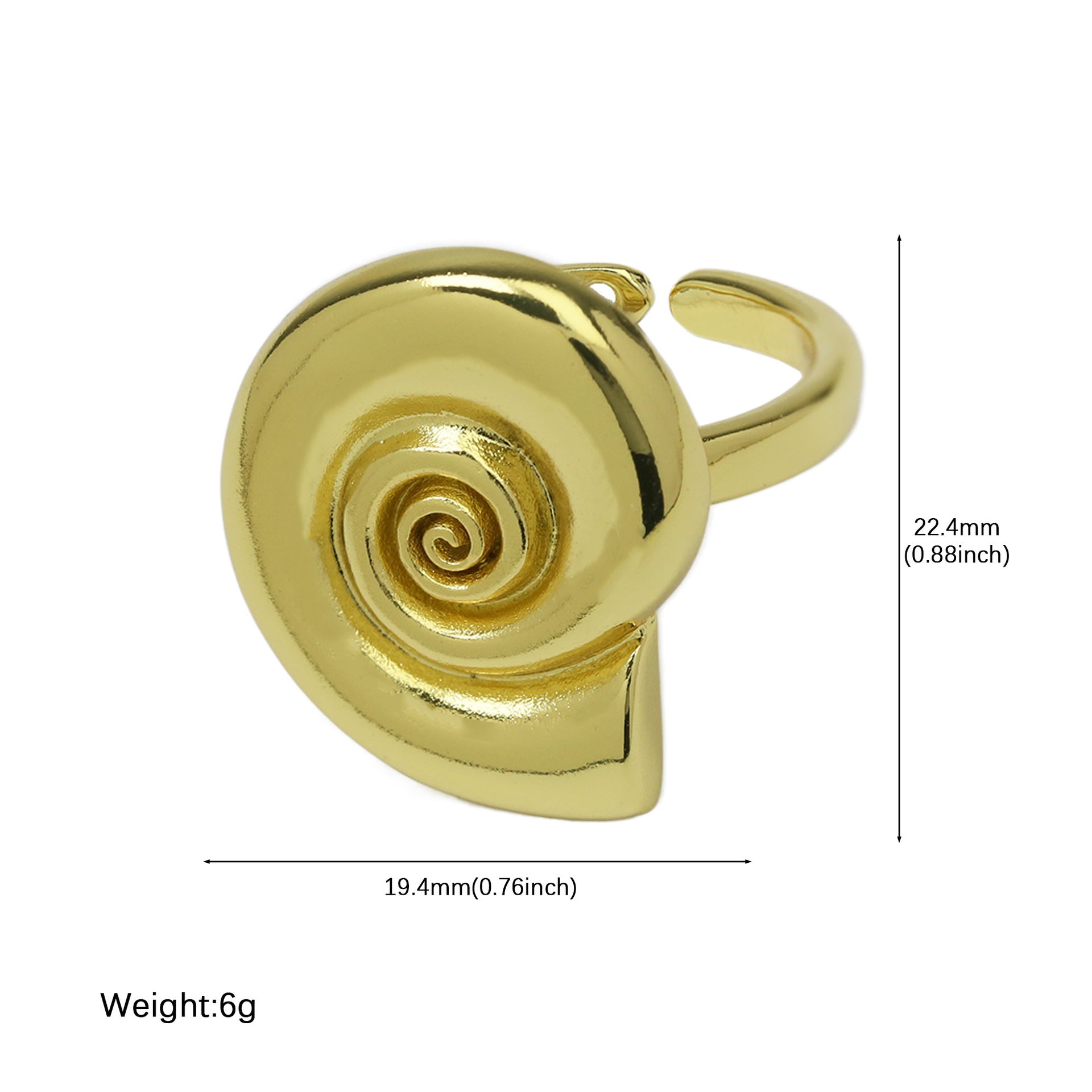 Wholesale Xiyin Temu Hot Selling Brass Summer Ocean Beach Vacation Style Starfish Conch Shell Open Ring