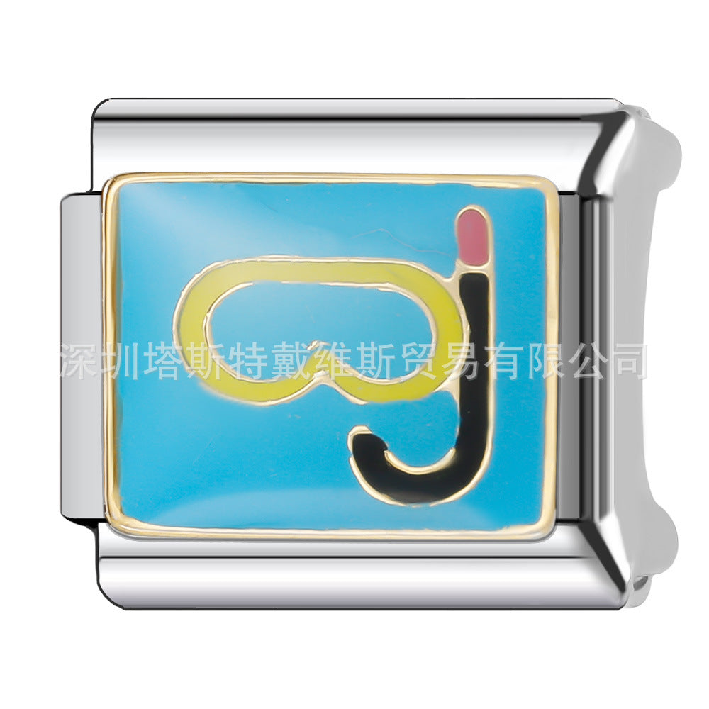 Wholesale Italian Modular Stainless Steel Charm For DIY Bracelet Watch Band Trendy Jewelry Accessory