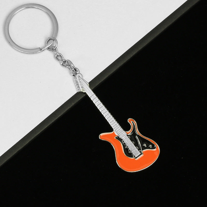 Wholesale Metal Musical Instrument Colorful Guitar Keychains ACC-KC-HongAo013
