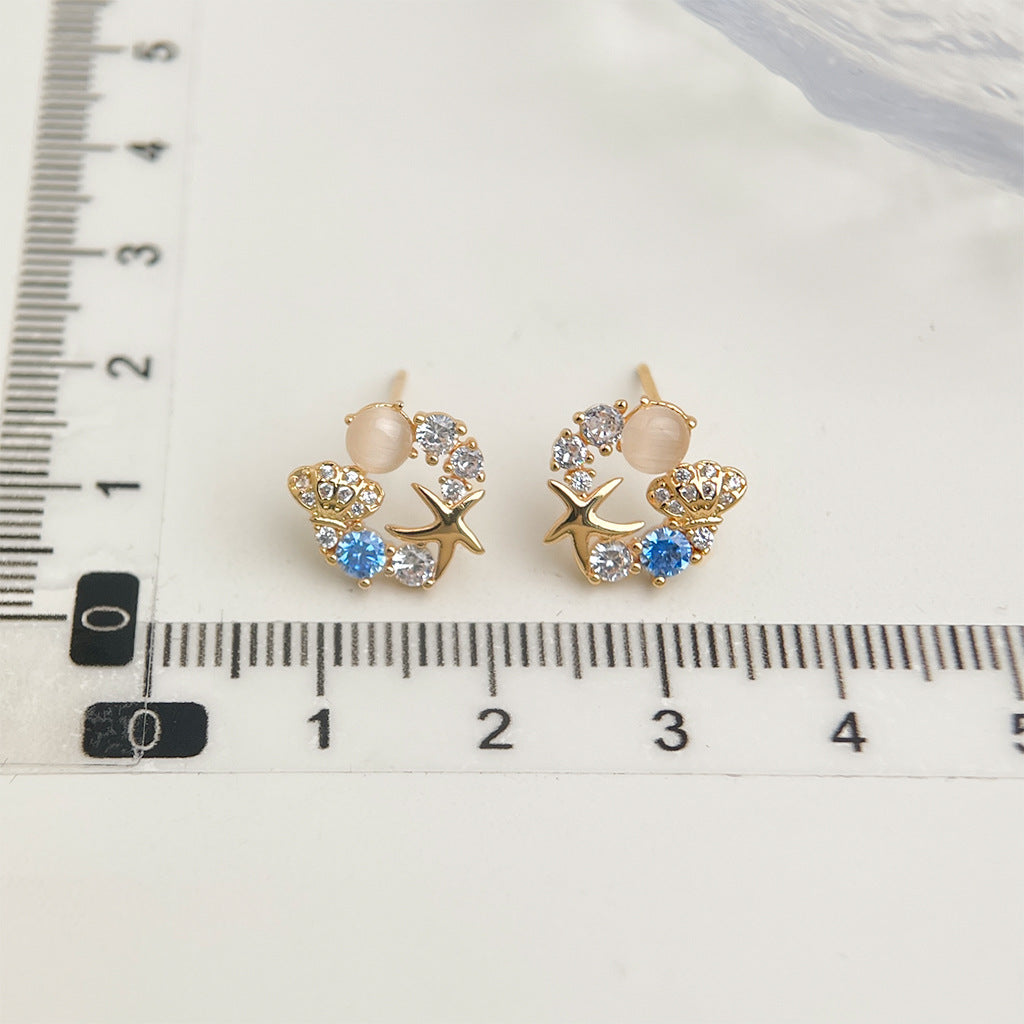 Wholesale  blue zircon earrings