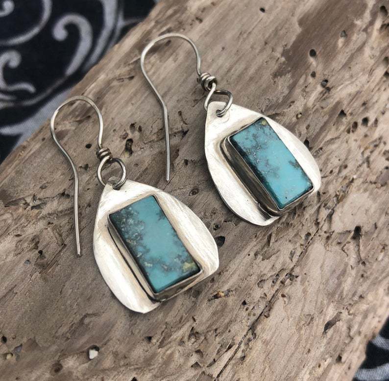 Wholesale Geometric Lock Turquoise Earrings