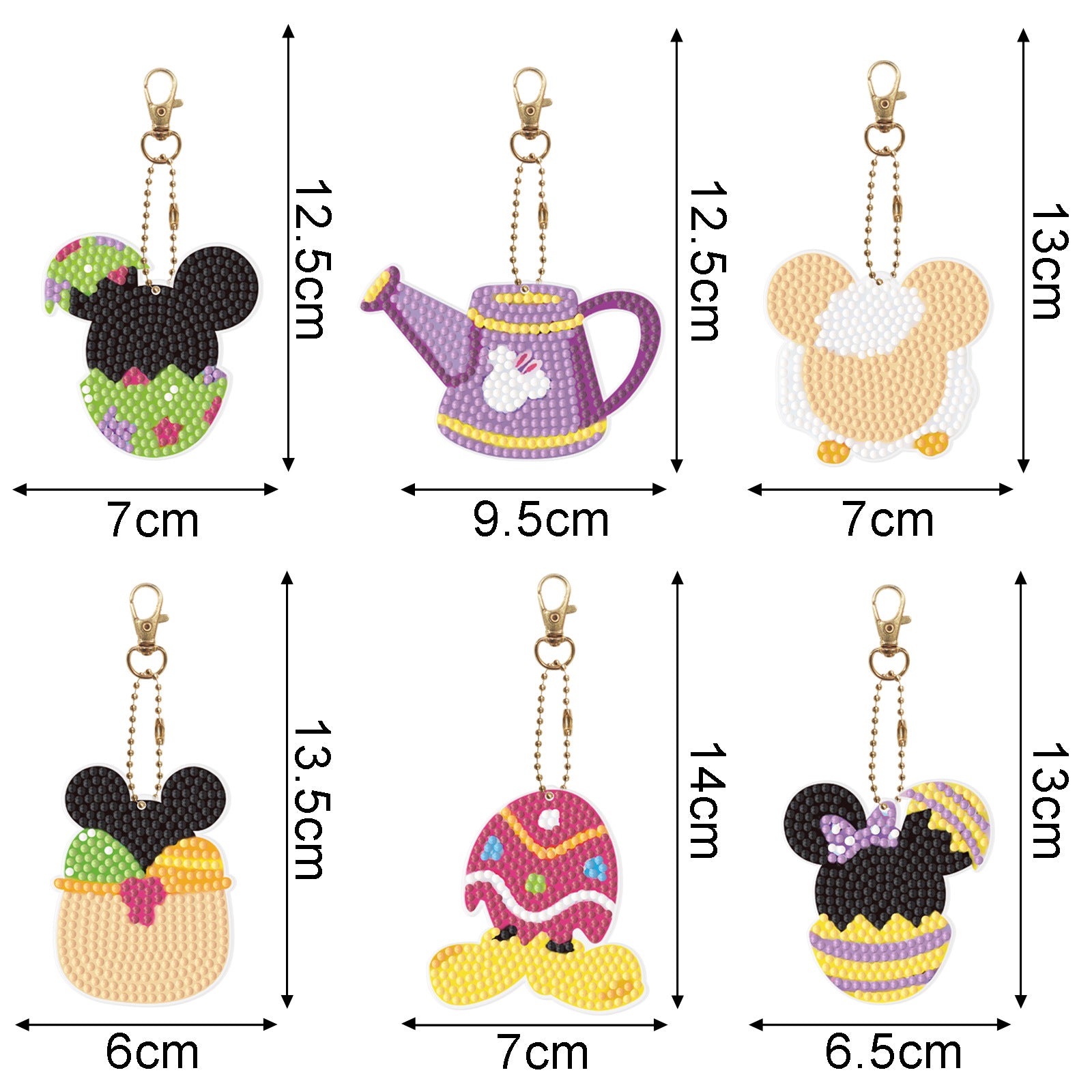 Wholesale Acrylic Cute Small Animal Dot Diamond Painting Custom Keychains ACC-KC-XingNa001