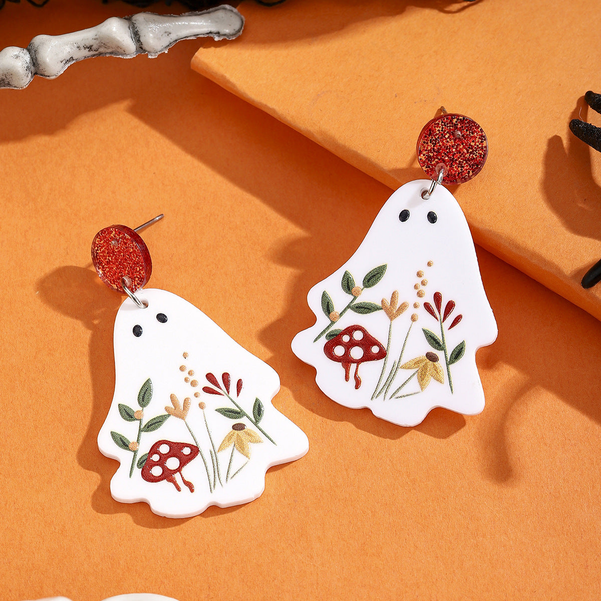 Wholesale Cute Ghost Dangle Earrings Spooky  Jewelry Accessory Party Gift Boutique