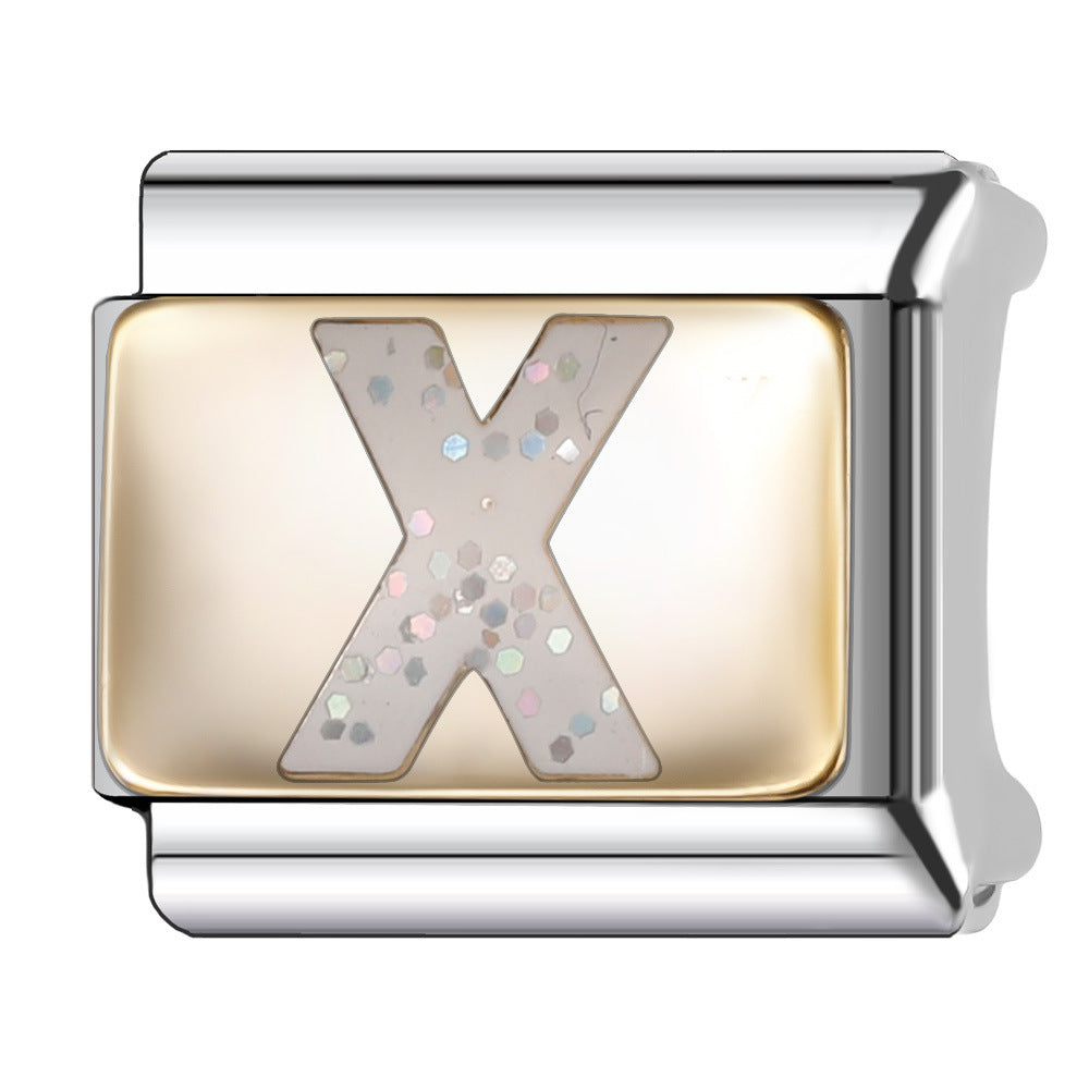 Wholesale Italian Module 9mm Oil-Dropping Gorgeous Letter Bracelet