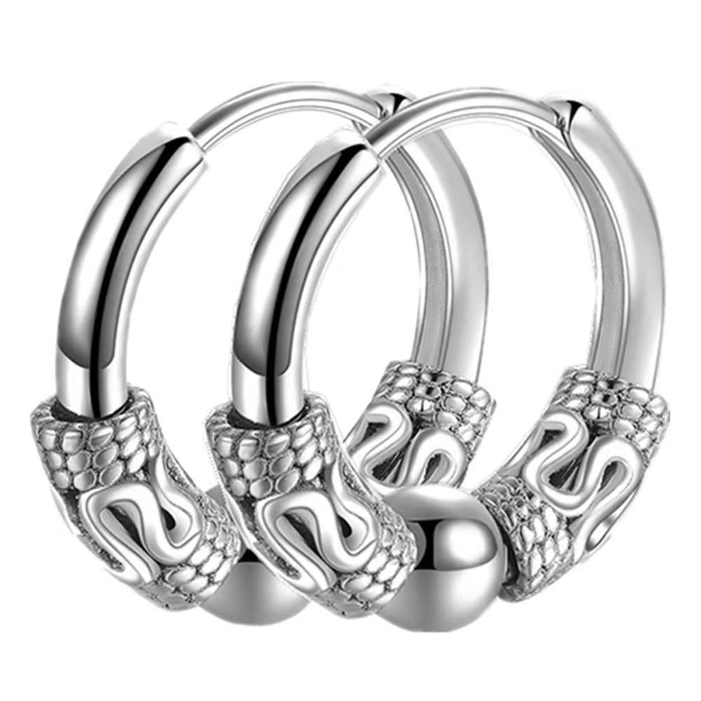 Wholesale Titanium Steel Dragon Pattern Earrings Trendy Korean Style for Men Everyday Wear Jewelry Accessory