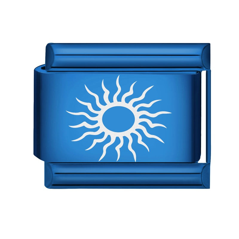 Wholesale Italian Charm Bracelet 9mm DIY Splicing Blue Series Stainless Steel Composable Bracelet