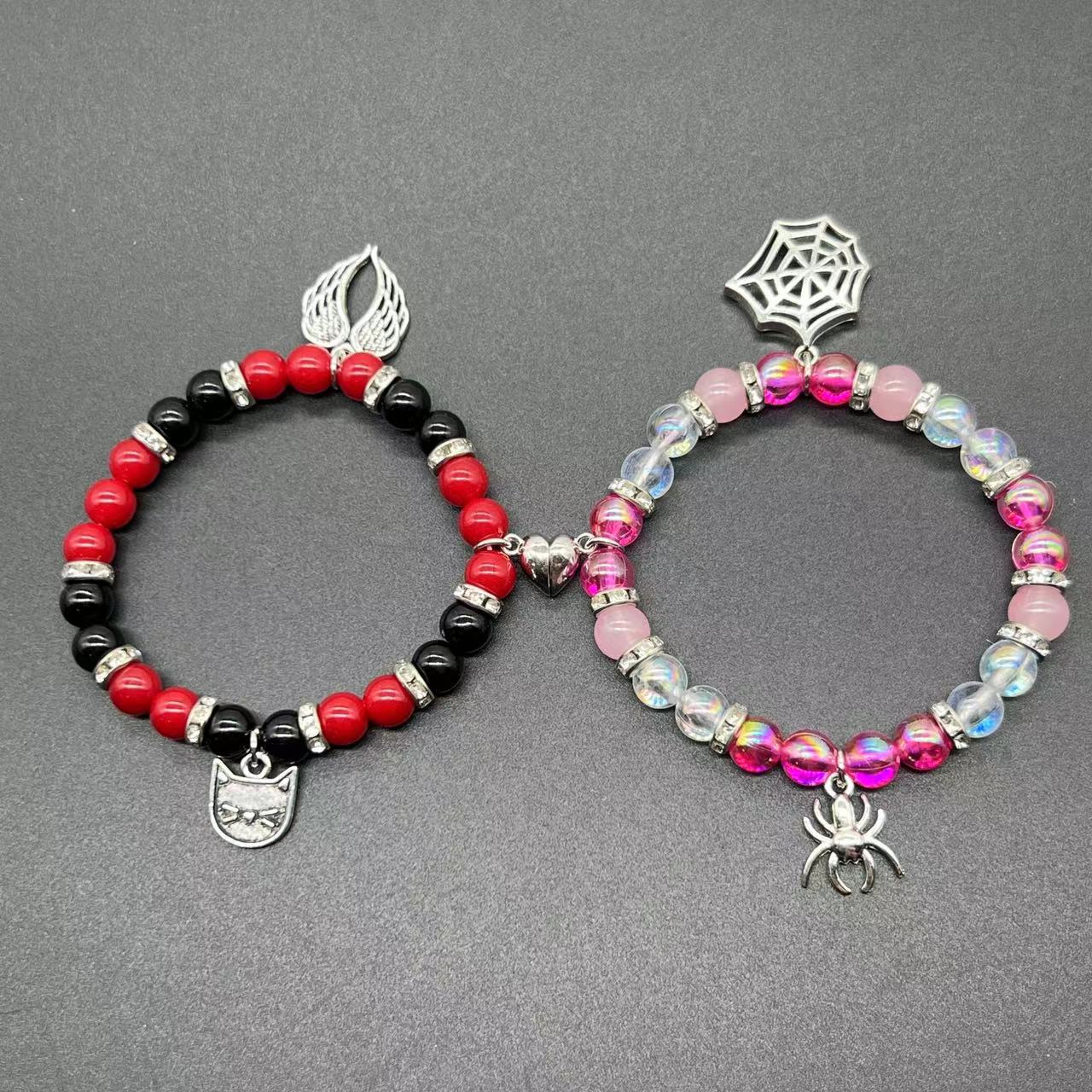 Wholesale Halloween Red and Black Beaded Bracelet ACC-BT-Nanh009