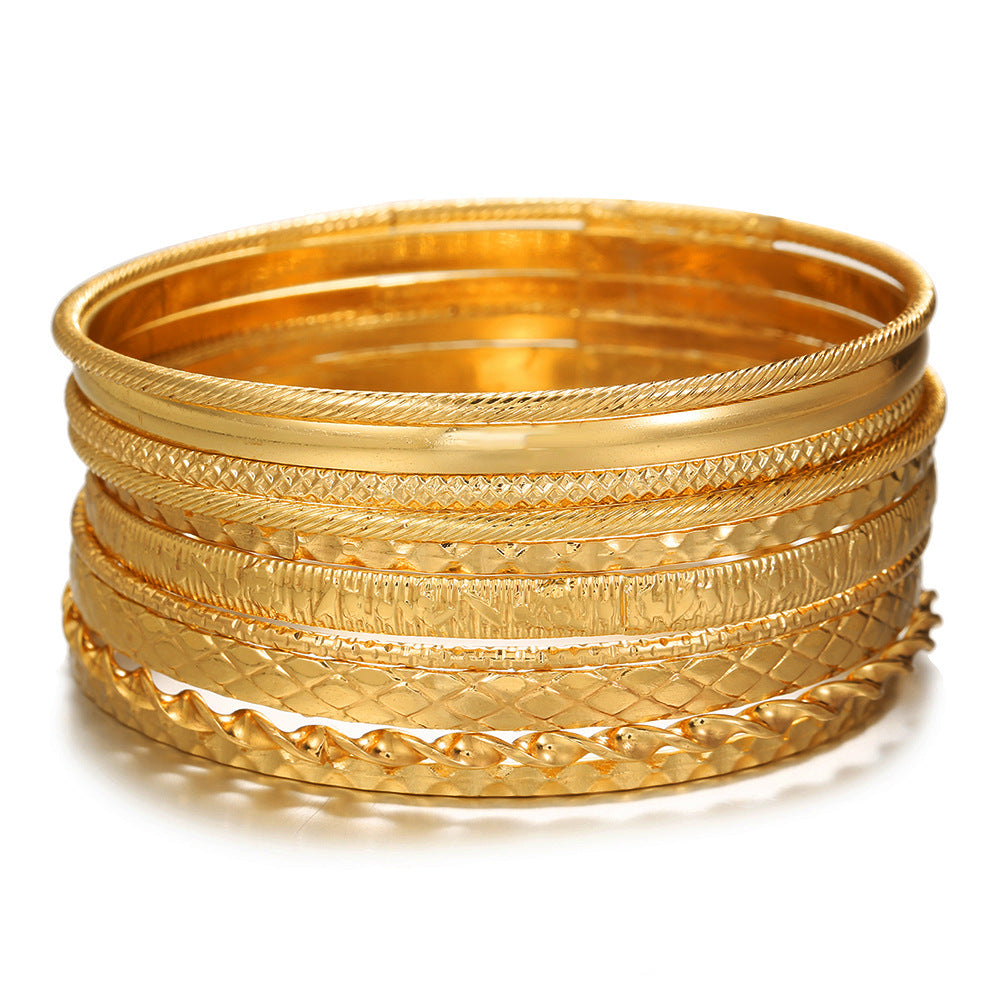 Wholesale Set of 12 Bracelets Set Cross-Border Jewelry Bohemian Style Multi-Layer Alloy Bracelets