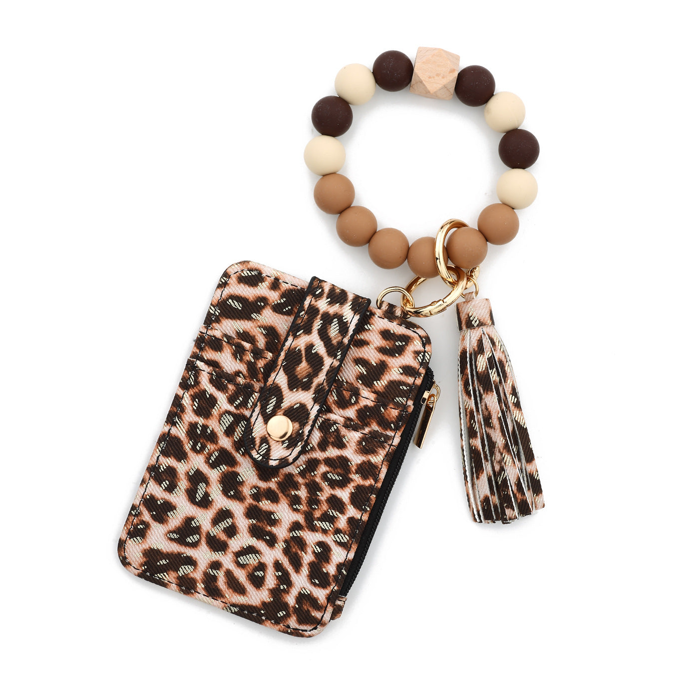 Wholesale  Pattern Folded Card Bag Tk Printed Leather Wallet Wristlet Keychain