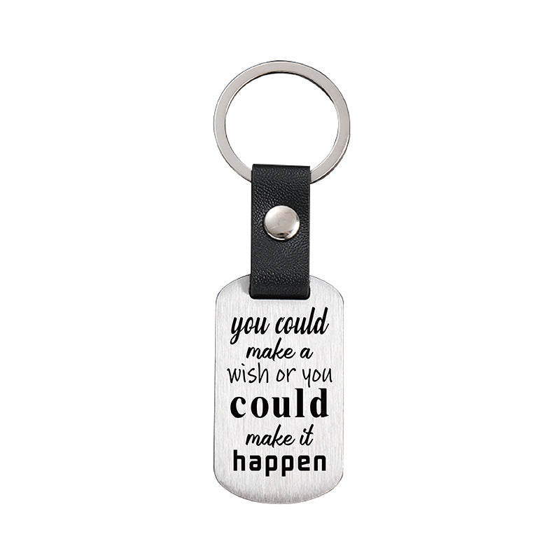 Wholesale Motivational Positive Metal Leather Keychains ACC-KC-GangGu032