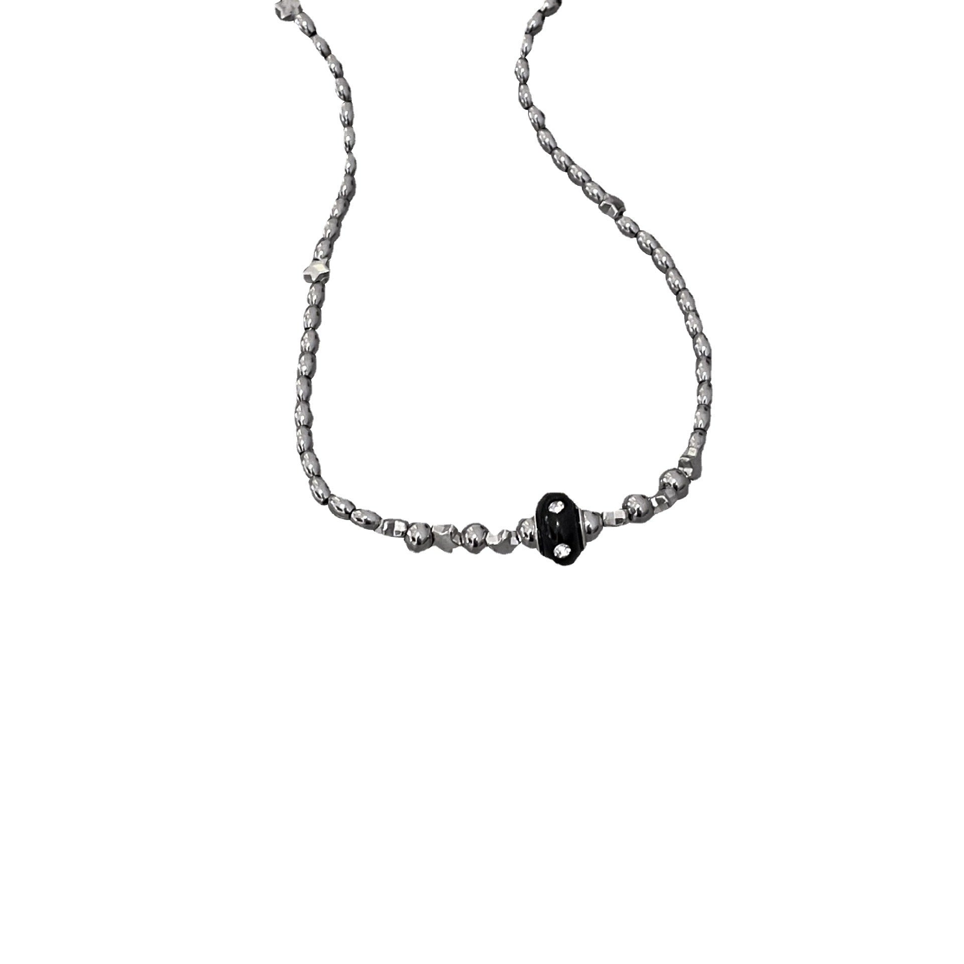 Wholesale Stainless steel beaded clavicle chain accessories  star three-dimensional ball summer light luxury necklace