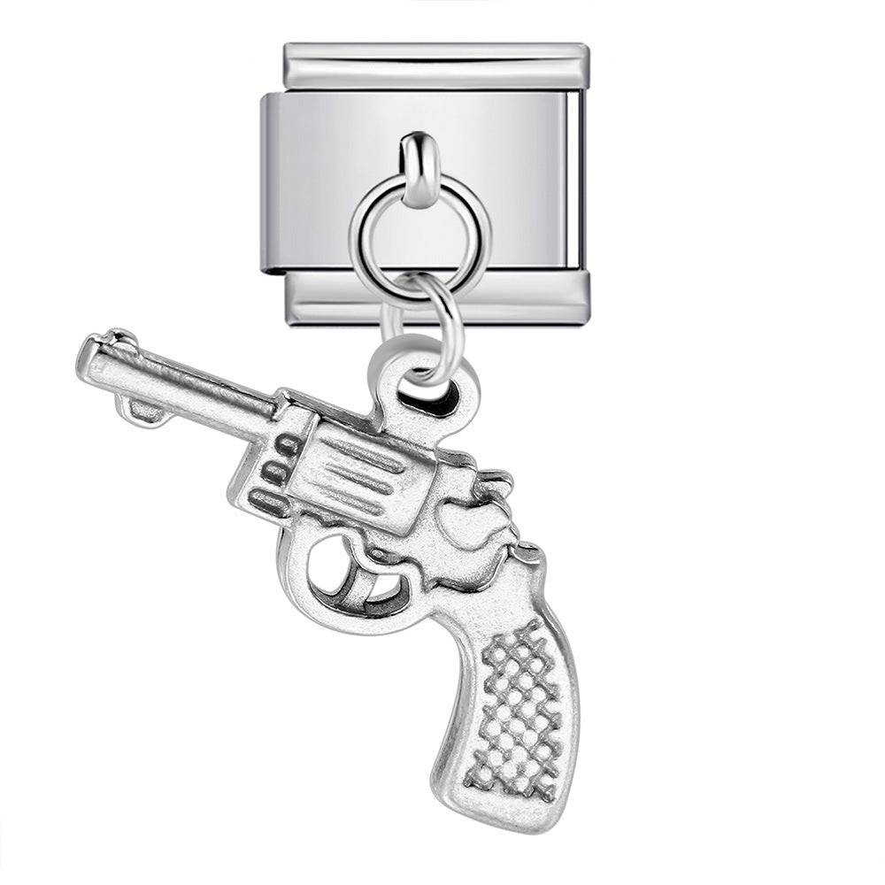 Wholesale Italian Charm Bracelet 9mm DIY -themed pendant  Creative Stainless Steel Composable Bracelet