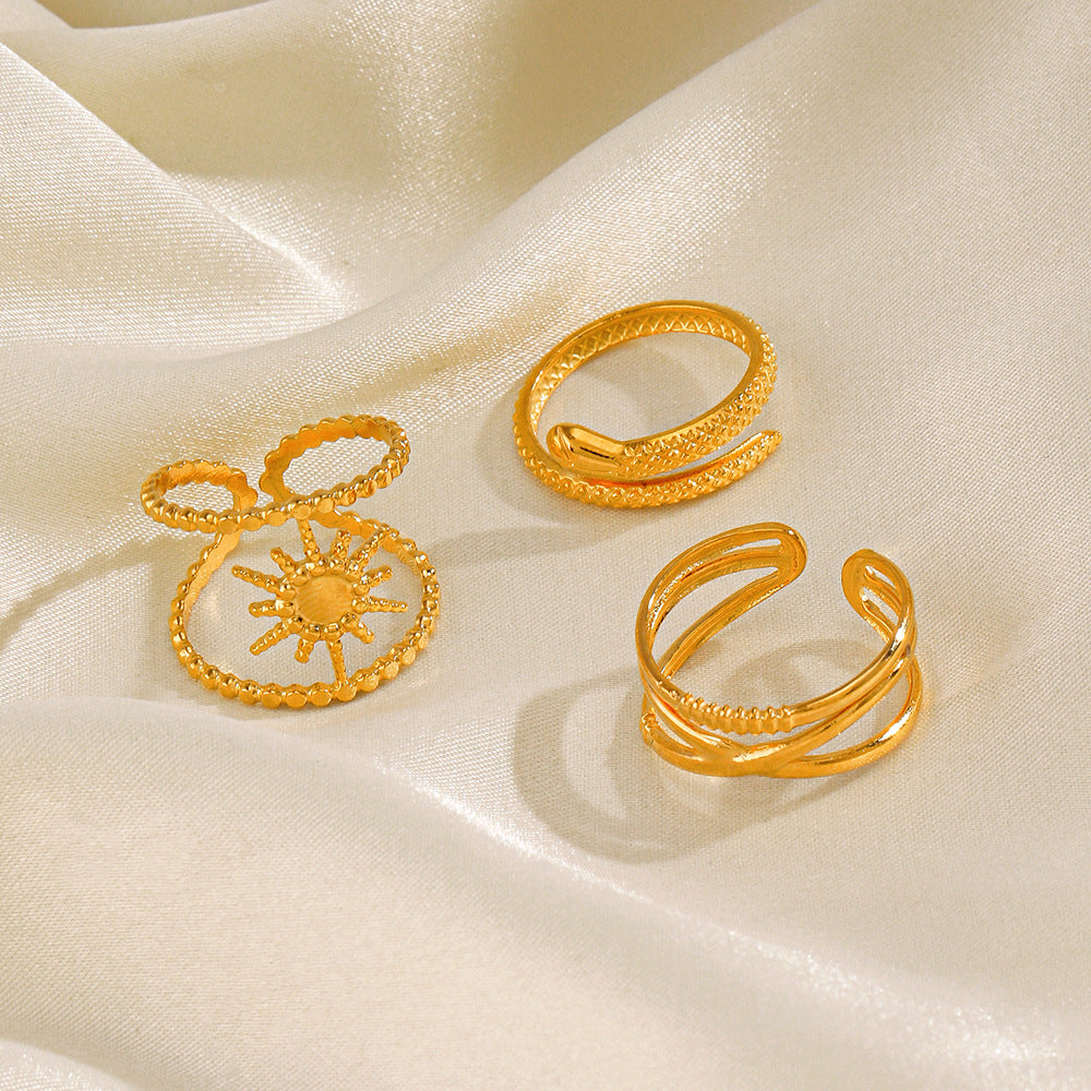 Wholesale Stainless Steel Snake Open Adjustable Ring