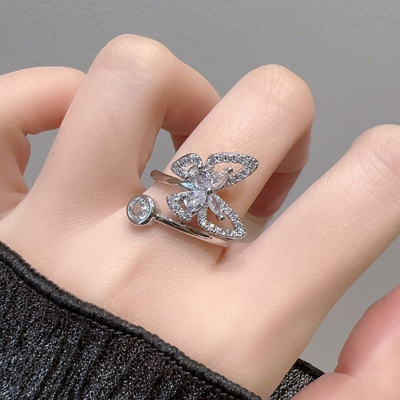 Wholesale Butterfly Design Open Ring Adjustable Stackable Chic Jewelry Accessory For Parties And Everyday Wear