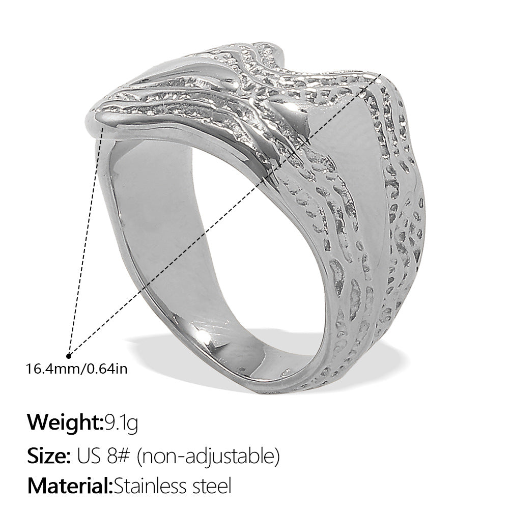 Wholesale  Simple Versatile High-End Rings Stainless Steel Minimalist Luxury Fashion Irregular Rings Jewelry