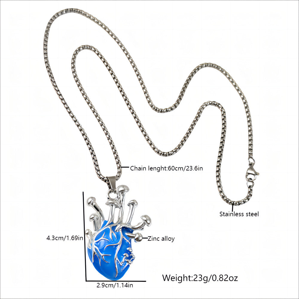 Wholesale  Zinc Alloy Luminous Heart Pendant   Necklace