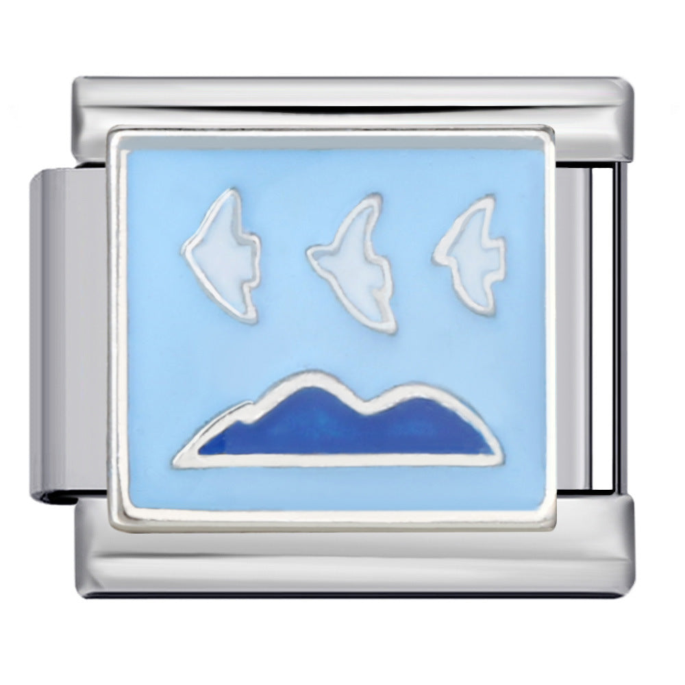 Wholesale Italian Charm Bracelet 9mm DIY Splicing Cute Creative Stainless Steel Composable Bracelet