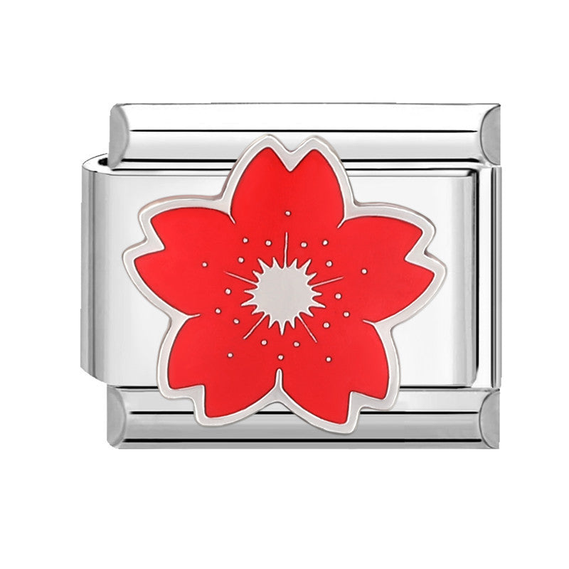 Wholesale Italian Charm Bracelet 9mm DIY Splicing Red Series Titanium Steel Composable Bracelet