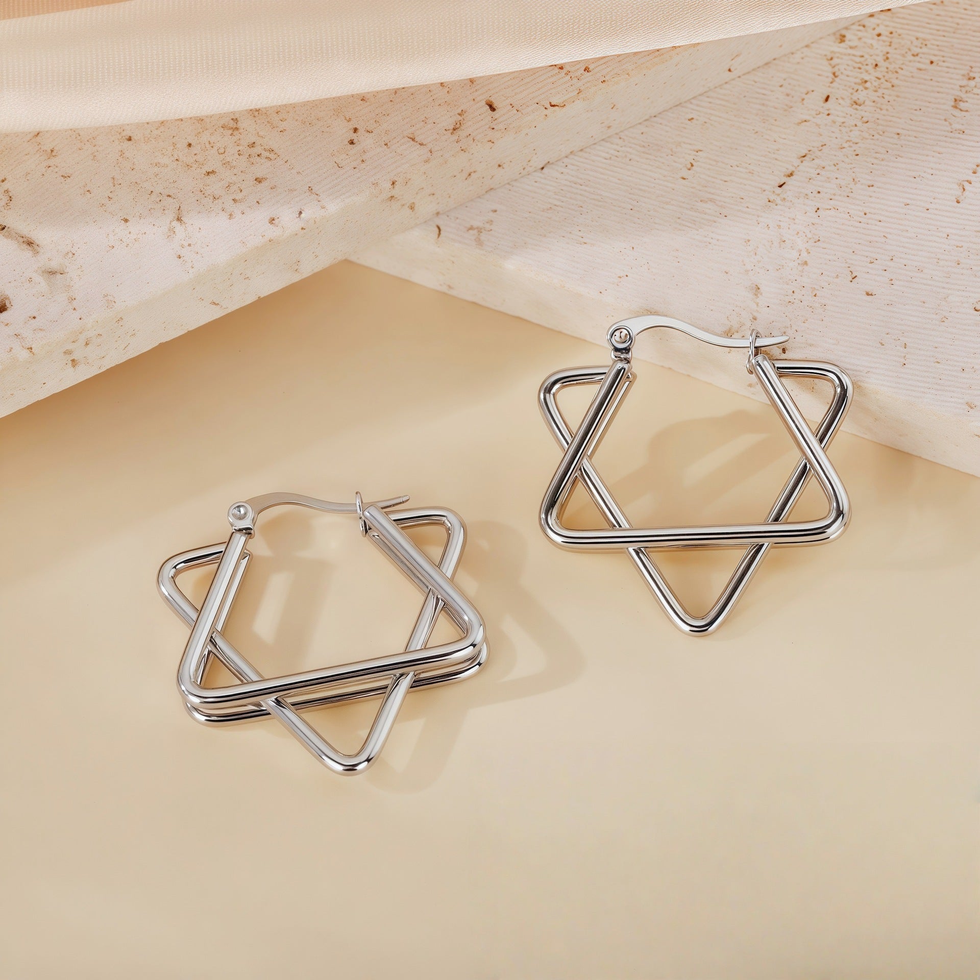 Wholesale Geometric Patchwork  Titanium Steel  Earrings