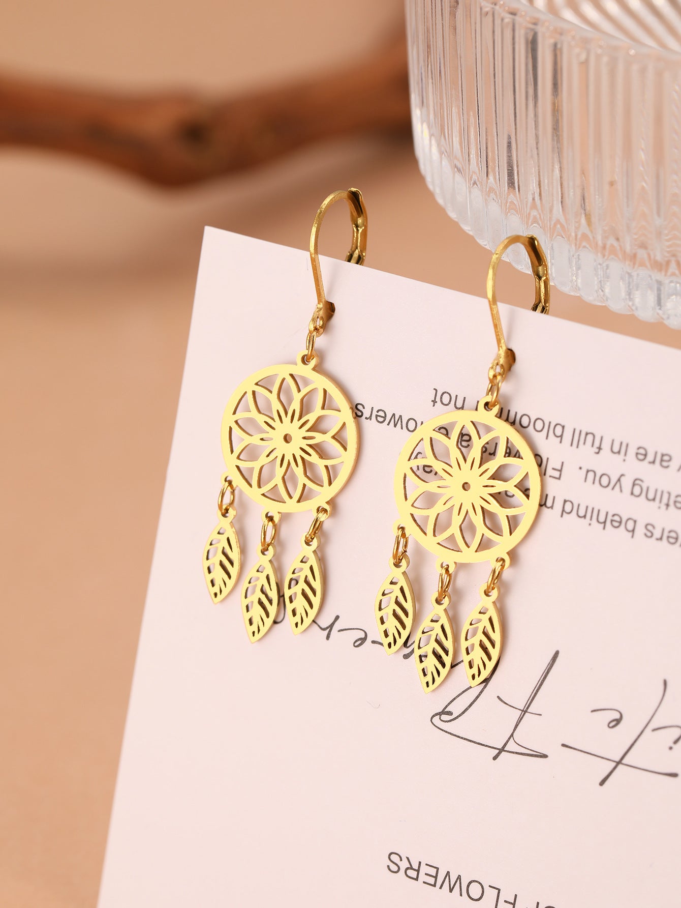 Wholesale Stainless Steel Geometric Hollow Out Earrings Trendy Everyday Jewelry Accessory For Boutique Resale