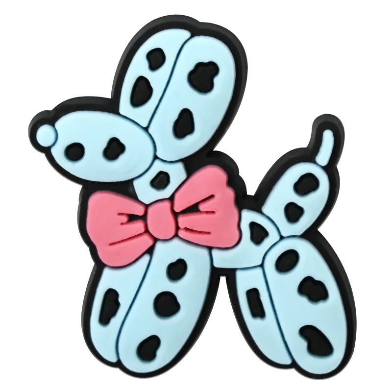 Wholesale Random 100pcs Cartoon Balloon Dog Series  PVC Soft Rubber Shoe Buckle Decoration