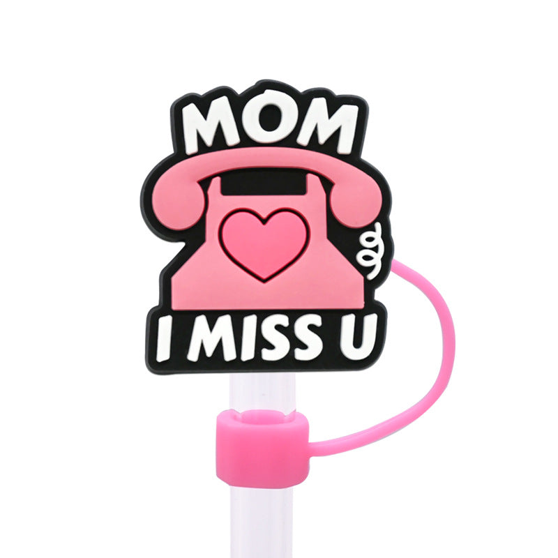 Wholesale Random 100pcs Mother's Day Straw Cover 10MM Straw Tube Cap