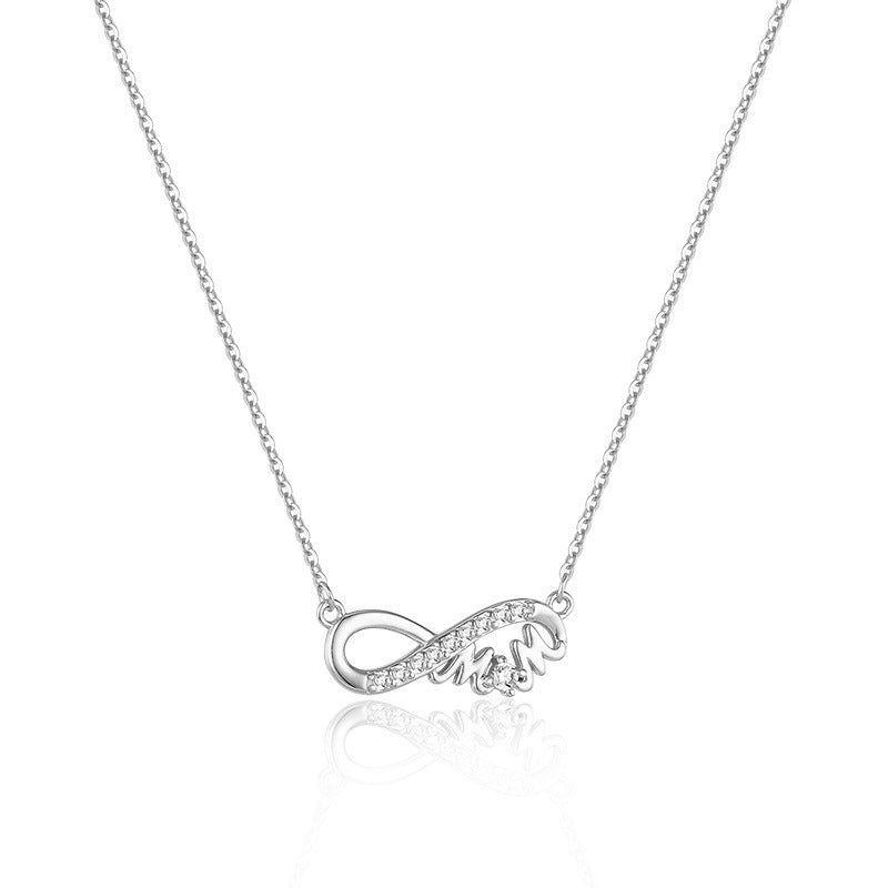 Wholesale Infinite Love Necklace S925 Sterling Silver Light Luxury Zircon Pendant Necklace