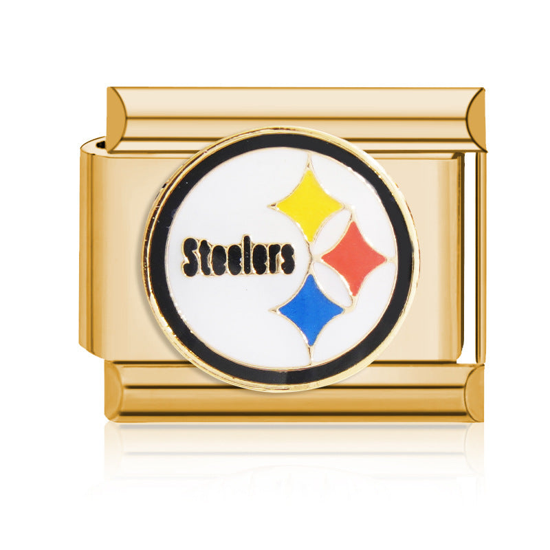 Wholesale 9mm Italian Charm Starter Bracelets DIY Rugby Stainless Steel Composable Bracelet