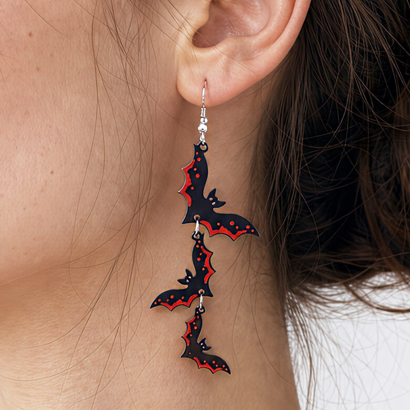 Wholesale Chic Geometric Acrylic Bat Earrings  Jewelry Accessory