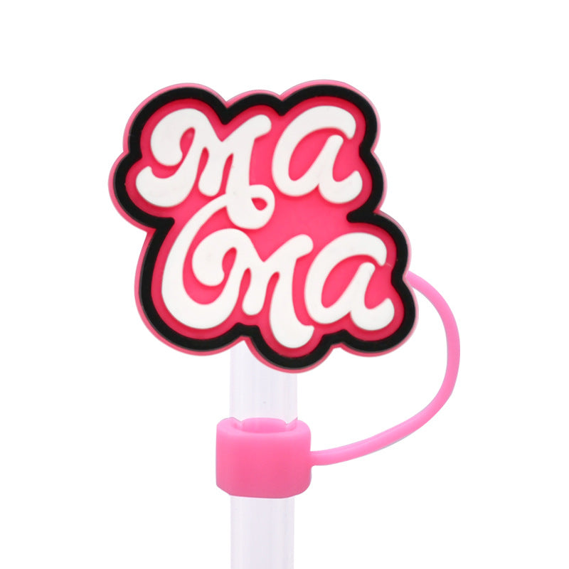 Wholesale Random 100pcs Mother's Day Straw Cover 10MM Straw Tube Cap