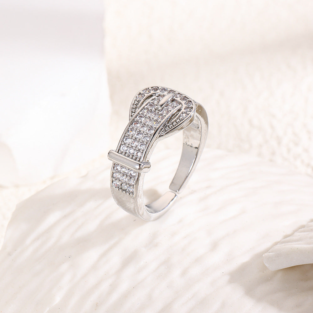 Wholesale 18k copper plated belt buckle with adjustable ring