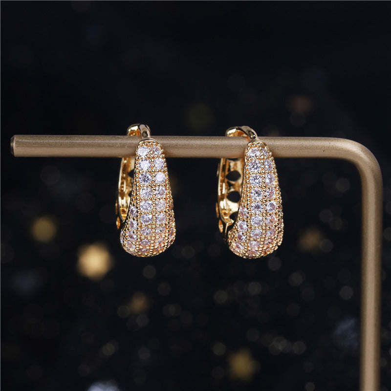 Wholesale Zircon plating creative earrings copper earrings