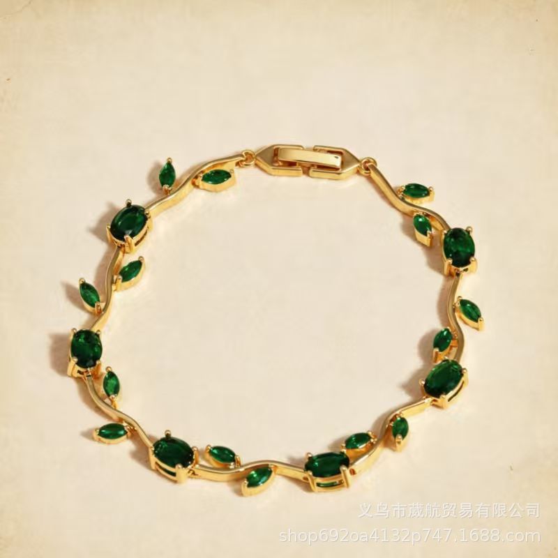 Wholesale Alloy Colorful Zircon Branches Bracelet,  Fashionable European Style Jewelry for Boutique Resale