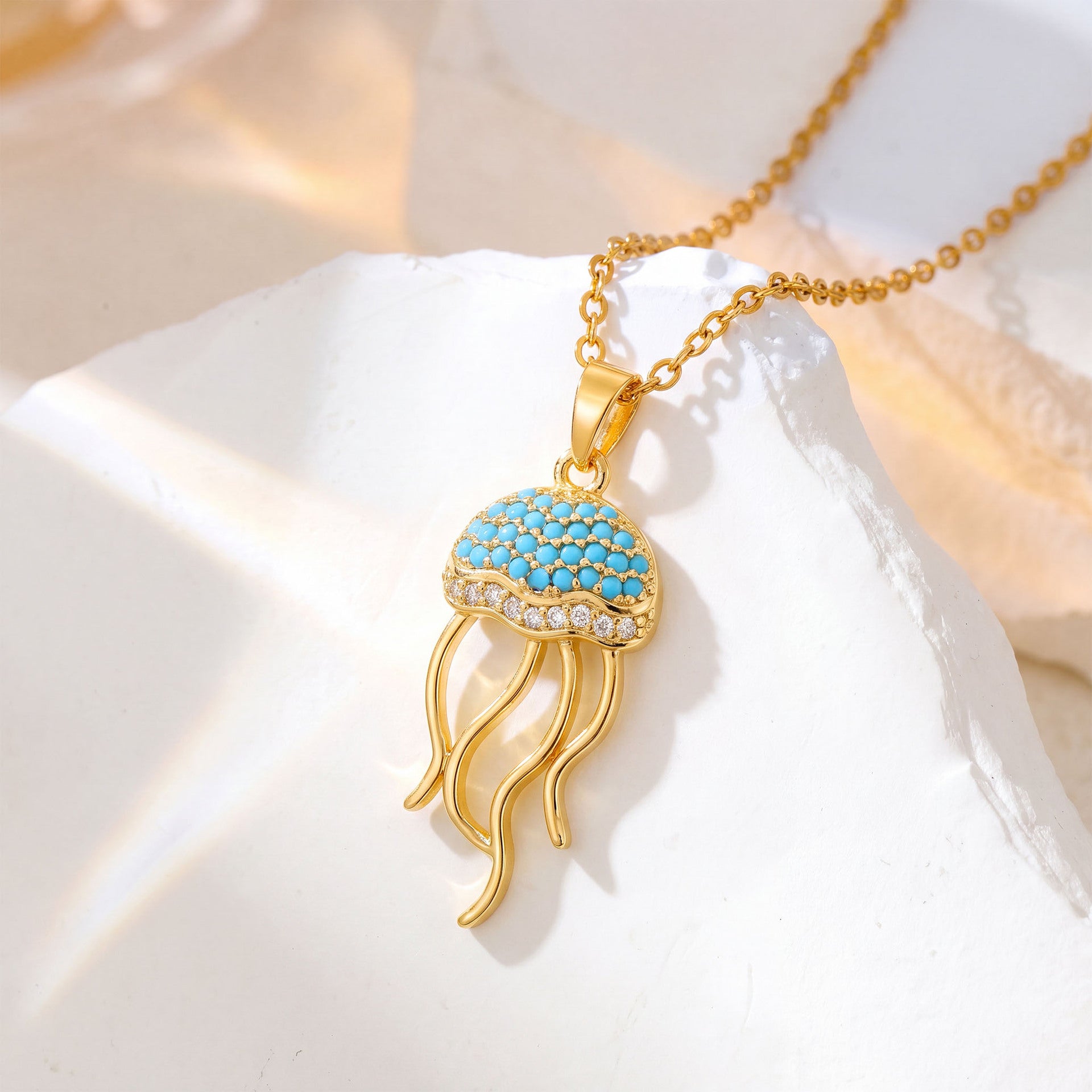 Wholesale Ocean Style Evil Eye Necklace for Women,  Titanium Steel Heart Pendant with Zircon,  Simple Vacation Collarbone Chain,  Fashion Accessory Gift