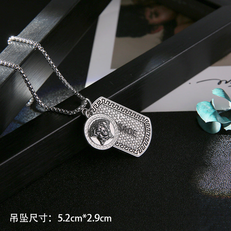 Wholesale Titanium Steel Long Necklace Men's Sweater Chain ACC-NE-Meihun009