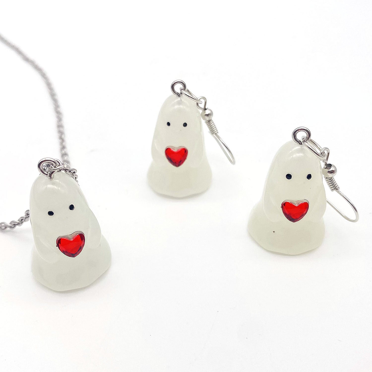 Wholesale Halloween 3D Luminous Ghost Pumpkin Earrings Necklace Sets ACC-ES-ChenY032