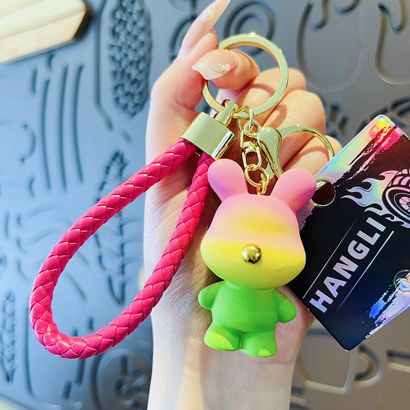 Wholesale Cartoon Gradient Color Bear PVC Soft Glue Keychain Creative Keychain ACCVIP-KC-HangLi008