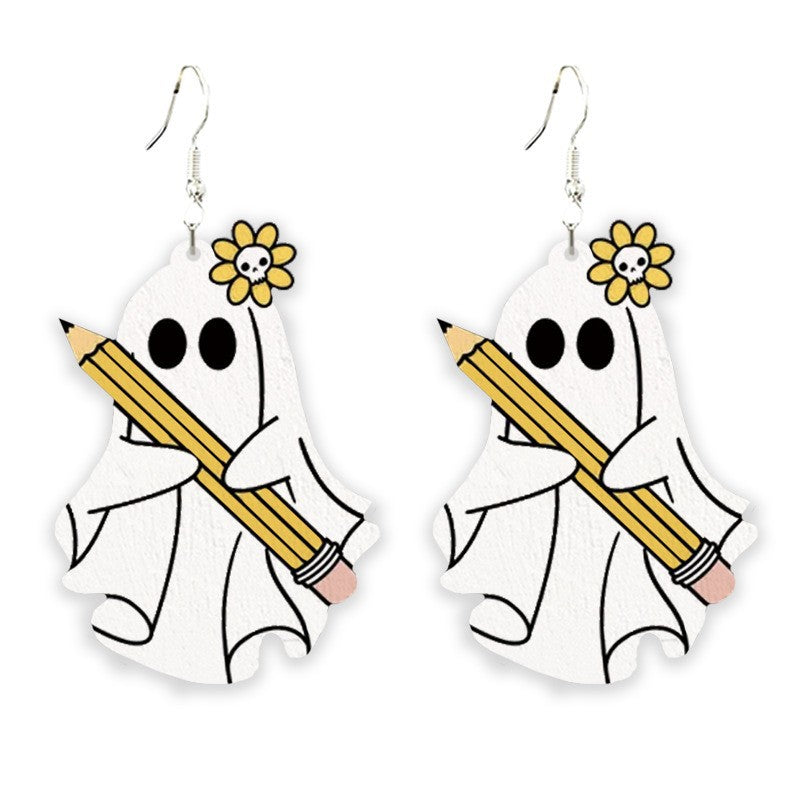 Wholesale 4pcs Cute Ghost Candy Jar Acrylic Earrings